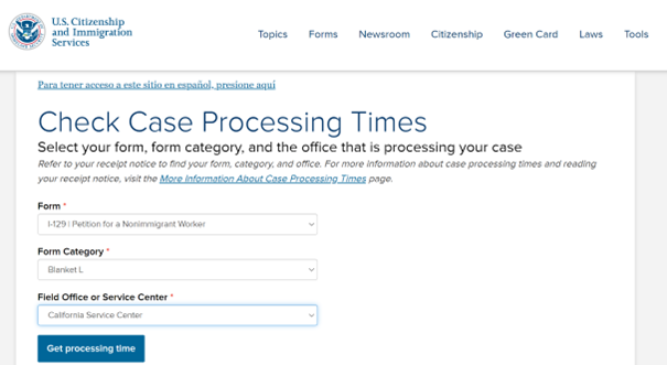 Check USCIS Processing Times Online